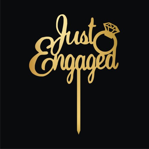 Just Engaged Cake Topper for Engagement Party Decorations, We're Engaged  Cake Toppers, Gold Glitter : Toys & Games - Amazon.com